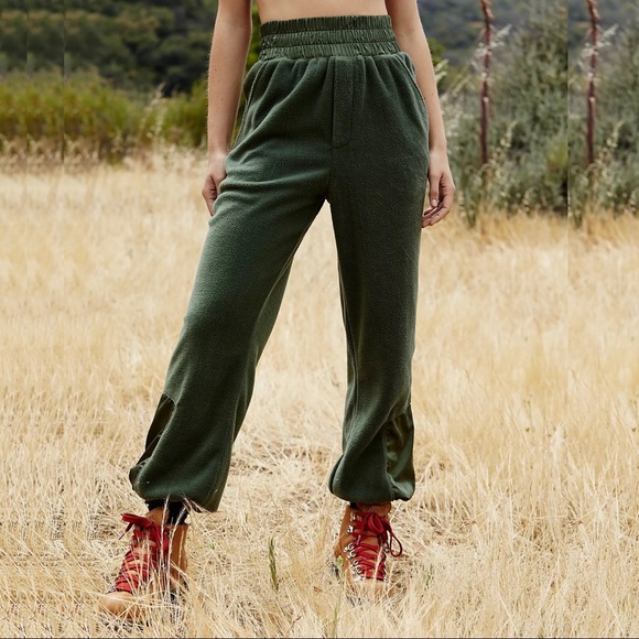 Free People Pants - FP Movement Green Fleece Jogger Pants Size Small